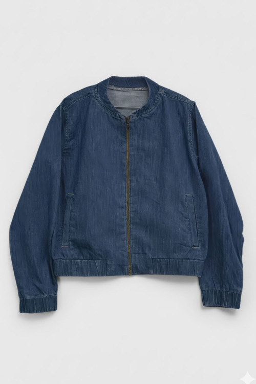 Kadın Lacivert Bomber Denim Ceket