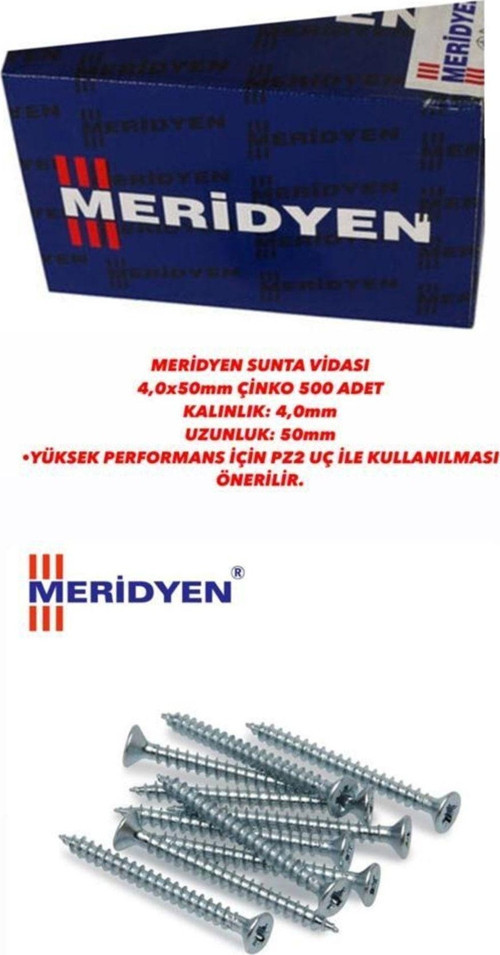 Sunta Vidası 4,0X50 Mm Çinko 500 Adet