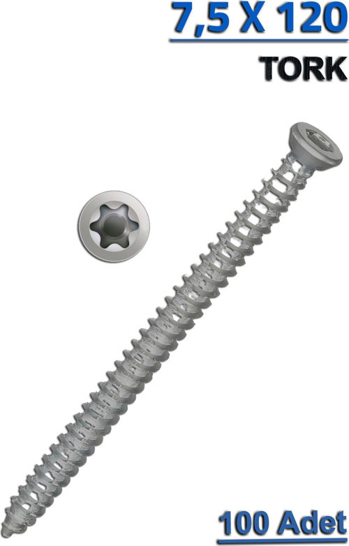 Atlas Buldex Beton Vidası 7.5X120 (100 Adet)