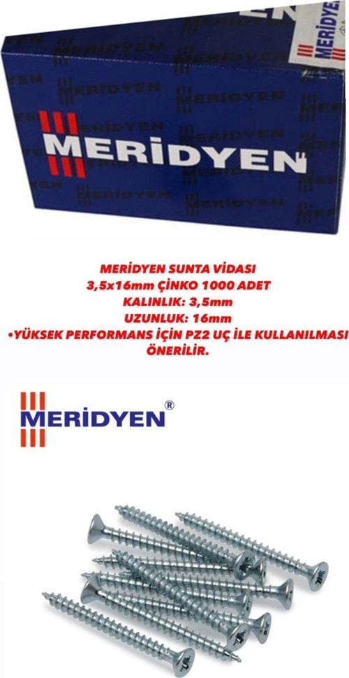 Sunta Vidası 3,5X16 Mm Çinko 1000 Adet
