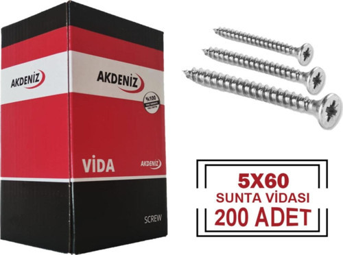 5X60 Sunta Vidası (200 Adet)