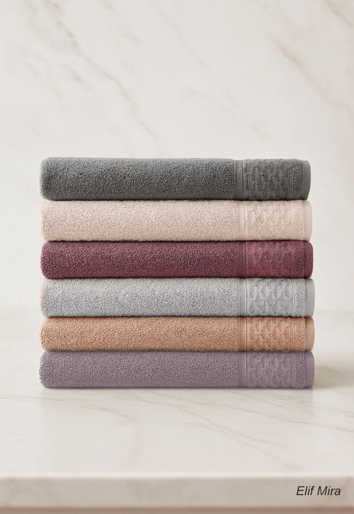 6 lı El Yüz Havlusu Seti %100 Pamuklu 50x90 Cm Pure Cotton