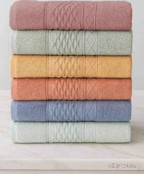 6 lı El Yüz Havlusu Seti %100 Pamuklu 50x90 Cm Pure Cotton