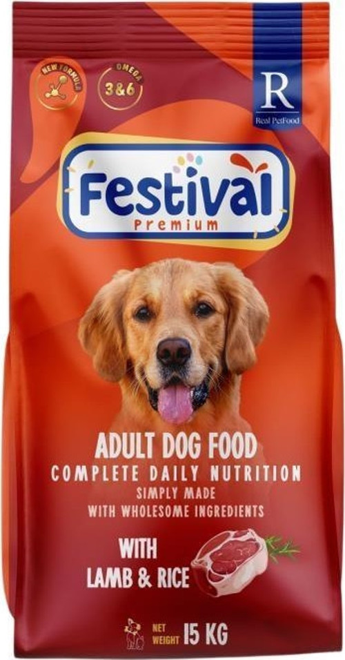Premium Adult Dog Food with Lamb&Rice 15 Kg