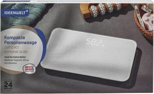 Kompakt Dijital Baskül – 180 kg kapasiteli LED Ekranlı Banyo Tartısı