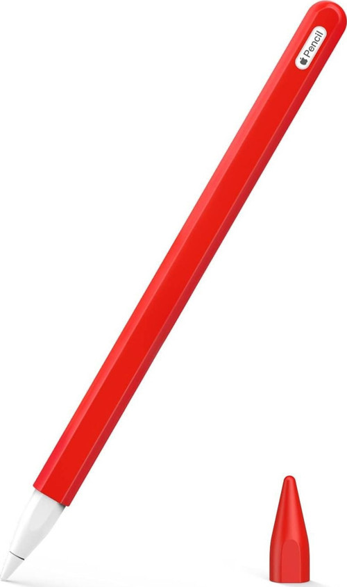 Apple Pencil (2. nesil) Kılıf Mat Silikon V2 Kırmızı