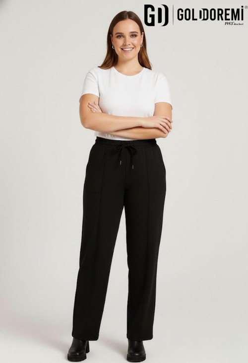 34-030 Kadın Modal Çımalı Bol Paça Cepli Eşofman Altı