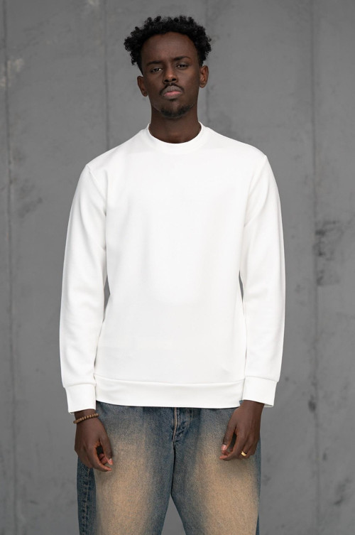 FBI Slimfit Modal Kumaş Baharlık Sıfır Yaka Likralı Sweatshirt