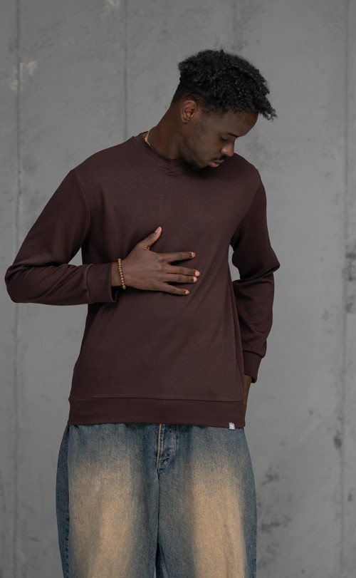 FBI Slimfit Modal Kumaş Baharlık Sıfır Yaka Likralı Sweatshirt