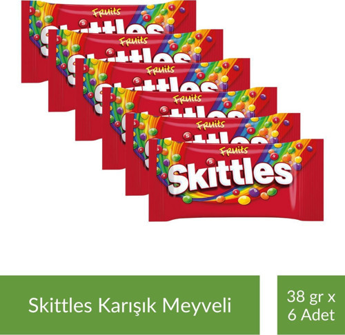 M&M's Skittles Karışık Meyveli Draje 38 gr x 6 Adet