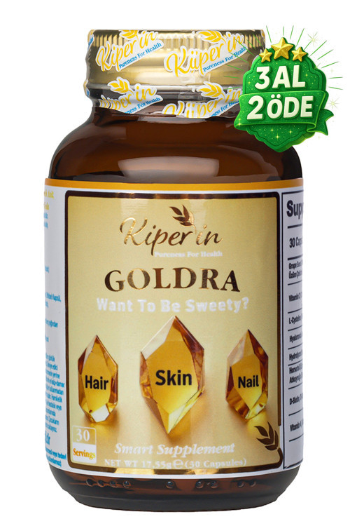 Goldra | Cilt, Saç & Tırnak | Biotin, Keratin, Üzüm Çekirdeği, Hyaluronik Asit.. | 30 Kapsül