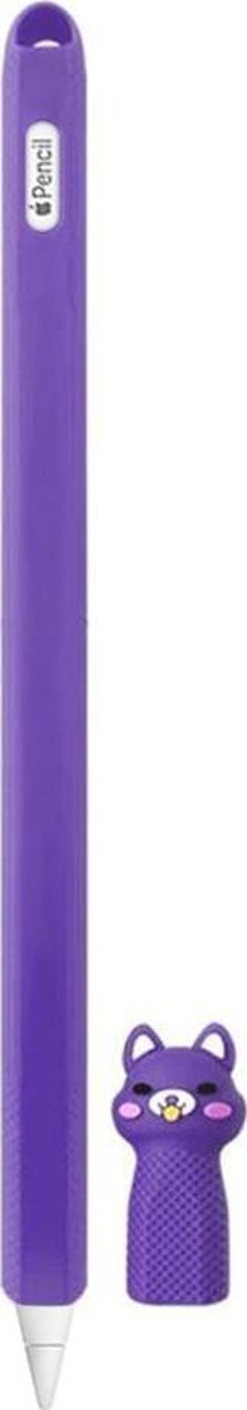 Apple Pencil (2. nesil) Kılıf Figürlü Silikon Mor