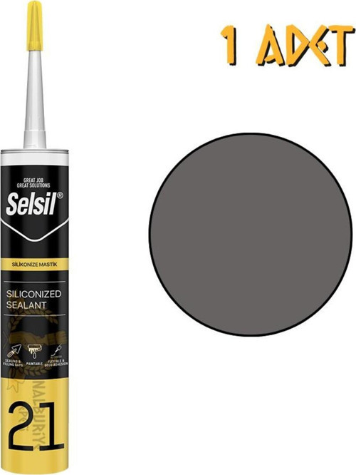 Silikonize Mastik Antrasit Gri 500 Gr. - 1 Adet