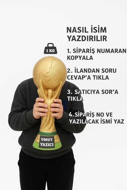 36 CM Fifa World Cup İsim Yazdırılan Dünya Kupası Kişiye Özel Yılbaşı Hediyesi (1,5 KG )