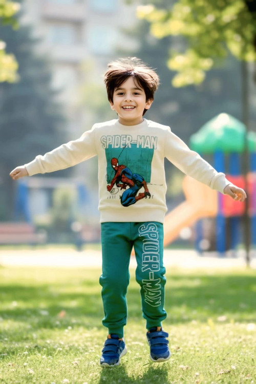 Örümcek Adam Yeşil Renk Erkek Çocuk Eşofman Takım