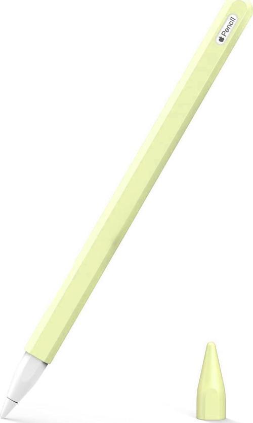 Apple Pencil (2. nesil) Kılıf Mat Silikon V2 Açık Sarı