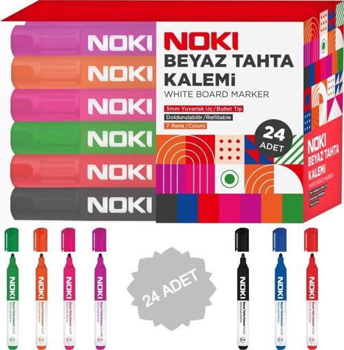 Doldurulabilir Beyaz Tahta Kalemi 24 Lü Set