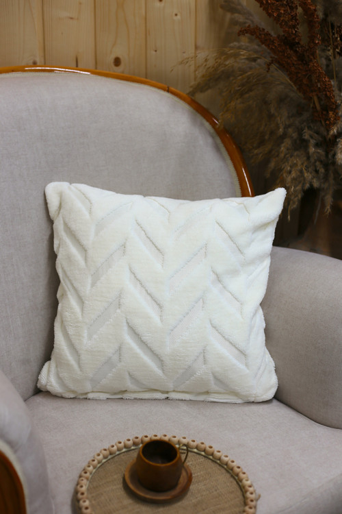 Chevron | Welsoft Jakarlı Dekoratif Kırlent Kılıfı 43x43 cm - ZTCHEVRON