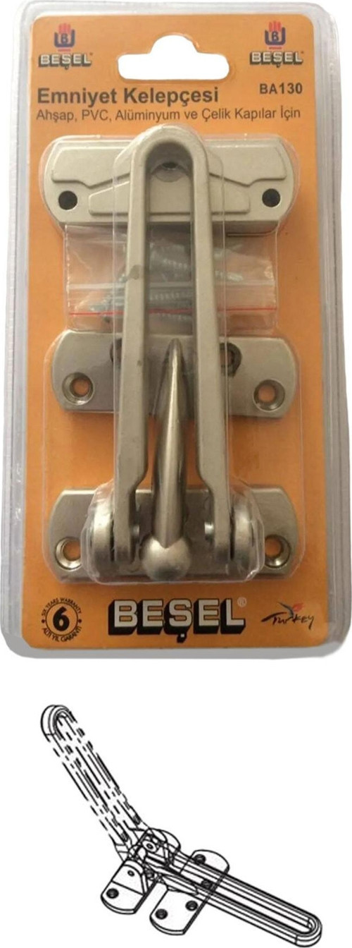Kapı Emniyet Kelepçesi Saten (1 Adet)