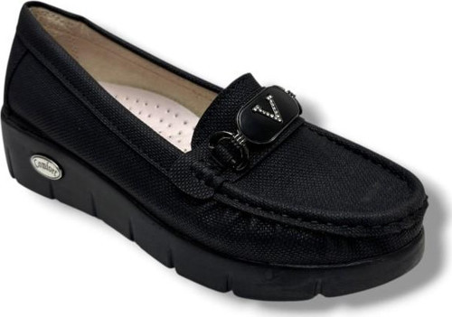 C-Shoes SL420-26 Baskı Kot Deri V Toka Comfort Kadın Ayakkabı