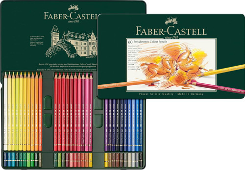 Polychromos Kuru Boya Kalemi, 60 Renk, Yumuşak Ve Kalıcı Pigmentler, Suya Dayanıklı, K