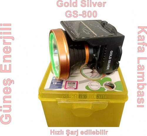 GOLD SILVER Solar Panelli Güneş Enerjili 60 Watt TYP-C Şarjlı Kafa Lambası IP20