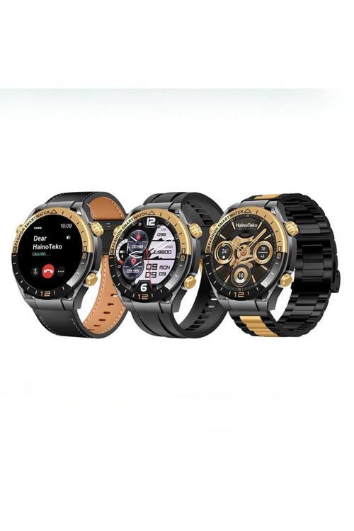 RW-68 Gold Premium Akıllı Saat AMOLED Ekran | Bluetooth Çağrı | 3 Kordon Set