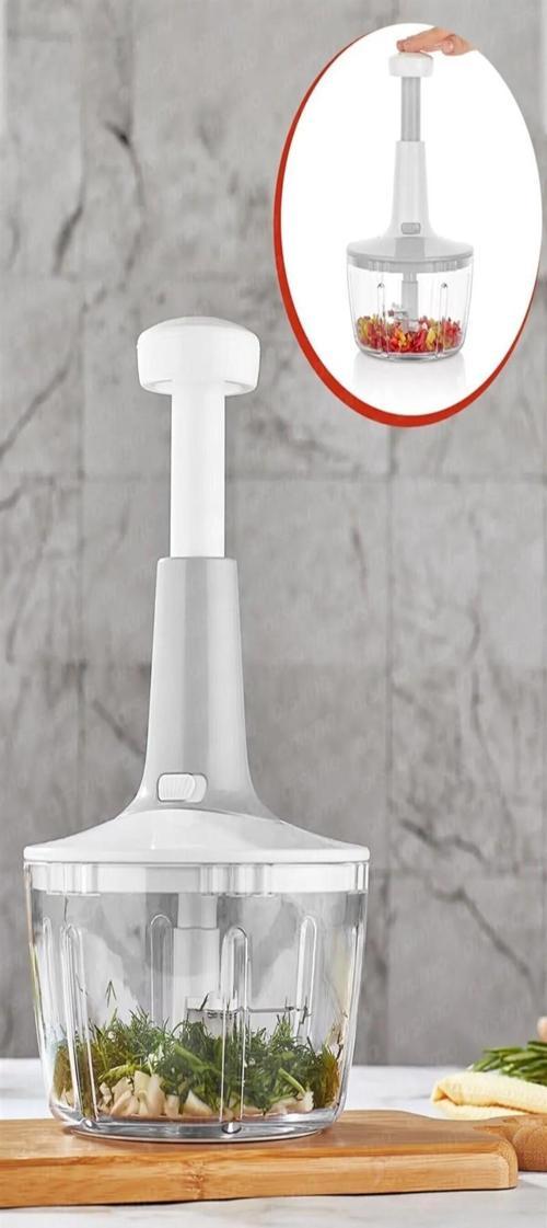 Üstten Basmalı El Rondo Blender Çelik Bıcaklı Beyaz