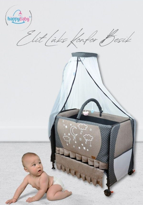 Elit Lüks Konfor Beşik - Portatif - Sallanabilir - Silinebilir - Anne Yanı Bebek Besik