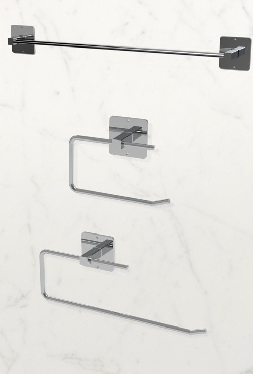 Yapışkanlı Gümüş Rulo Havluluk ve Uzun Havluluk Wc Kağıtlık Banyo Mutfak 3'lü Set