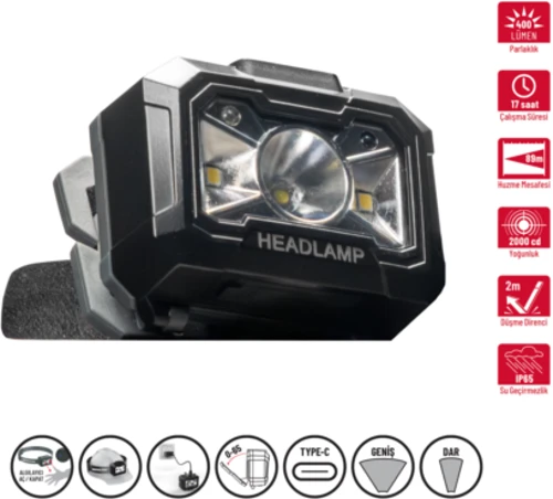 400 LM Led Kafa Feneri Hareket Sensörlü 14000 005347