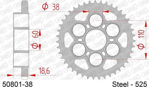 DUCATI 1098 ÇELİK ARKA DİŞLİ #525