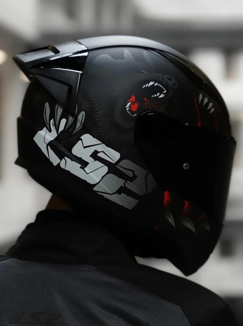 Rapıd 2 Race Clawn Mat Siyah-Kırmızı Kask