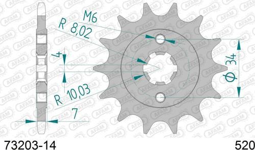 KTM DUKE125/RC125, DUKE200/RC200 ÇELİK ÖN DİŞLİ #520