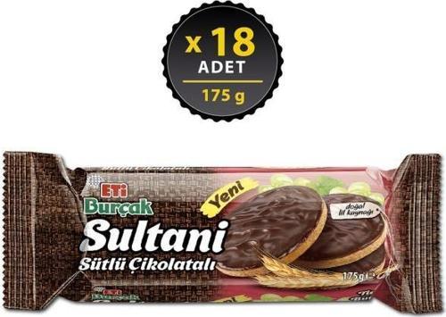 Burçak Sultani Sütlü Çikolatalı Bisküvi 175 gr x 18 Adet