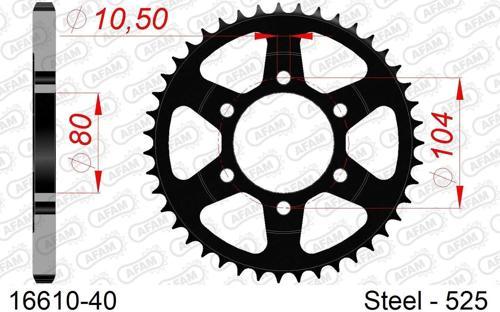 REAR STEEL SPROCKET #525