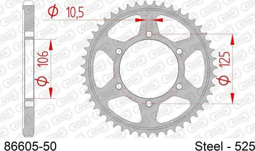 REAR STEEL SPROCKET #525