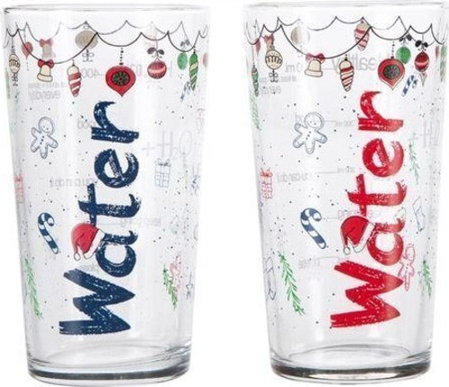 Water Bardak 570 Ml 2'Li Set -Yılbaşı