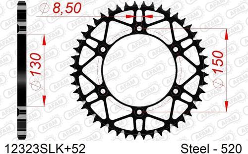 YAMAHA YZ125,YZ250/F,YZ450 SUPERLIGHT OFFROAD SLK ÇELİK DİŞLİ #520