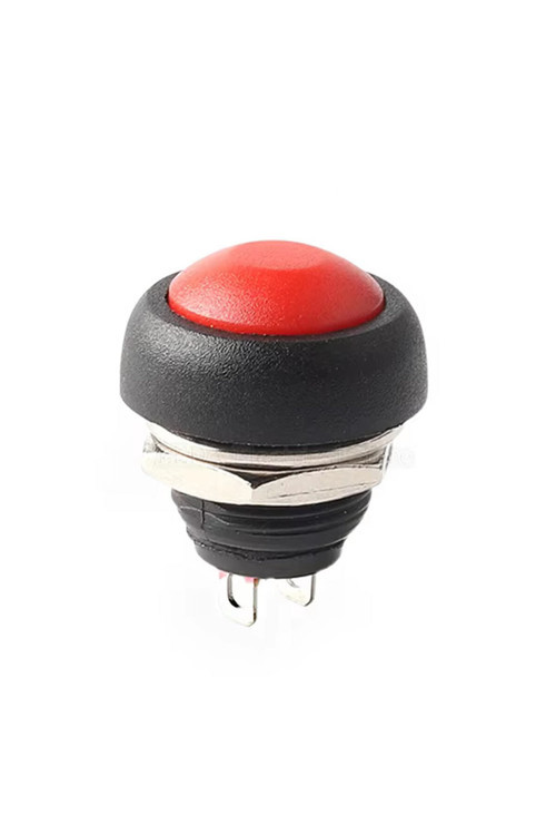 12Mm Pbs-33B 2 Pin Push Buton Kırmızı On Off 1A 250V Mini Yuvarlak Su Geçirmez Anahtar