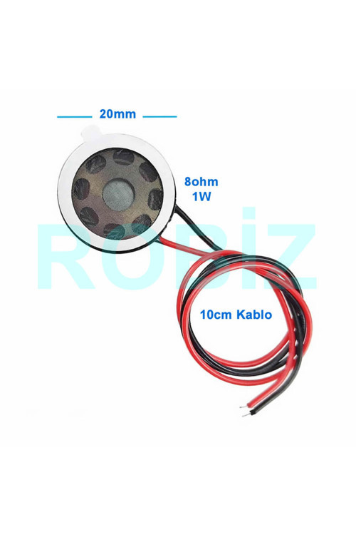 Hoparlör 1W 8Ohm 20Mm Yuvarlak 10Cm Kablolu Mini 2Cm Speaker Ses Müzik Amfi Ürün Müze Otomobil