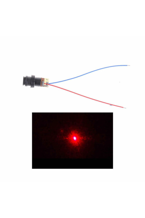 Kablolu Kırmızı Nokta Lazer Modül Plastik Kafa 5Mw 650Nm 3V 5V 6Mm 15 Metre Mesafe Lazer Diyot Modül