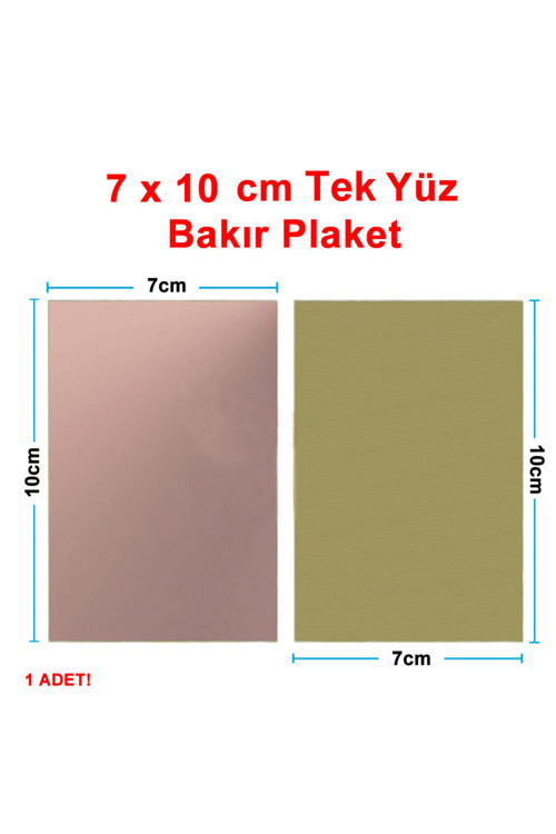 7X10Cm Tek Yüz Bakır Plaket Pcb Elektronik Baskı Devre Prototip Test Deney Deneme Kartı Fr4 Levha