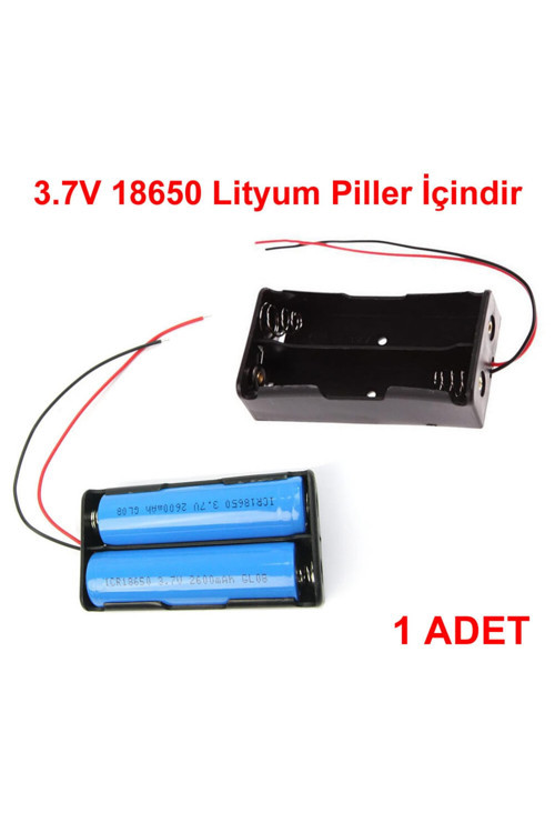 Ikili 2 Li 18650 Pil Yuvası Kablolu Tutucu 7.4V Pil Şarj Kutusu