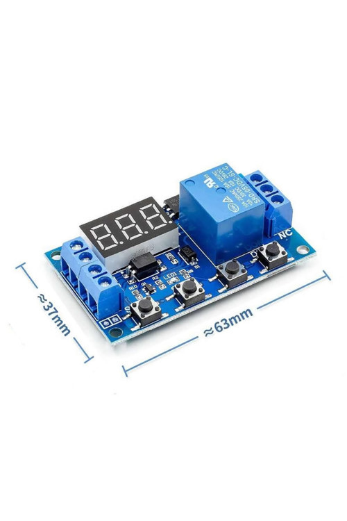 Zamanlayıcı Timer Röle Modül Gecikmeli Başlangıç 3 Hane 7 Segment