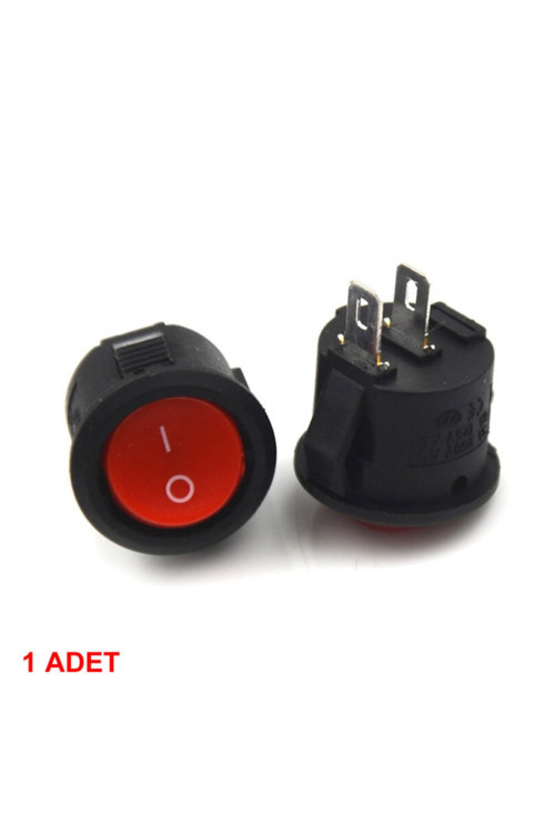 16Mm Yuvarlak 2 Pin Anahtar Switch Mini Buton Kırmızı Plastik Açma Kapama On / Off
