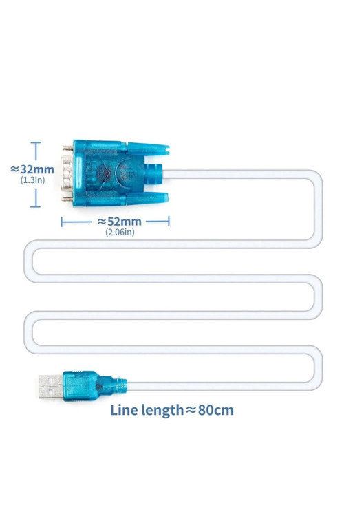 Kablolu Usb To Rs232 Çevirici Ch340 Erkek Db91 Mbps Port