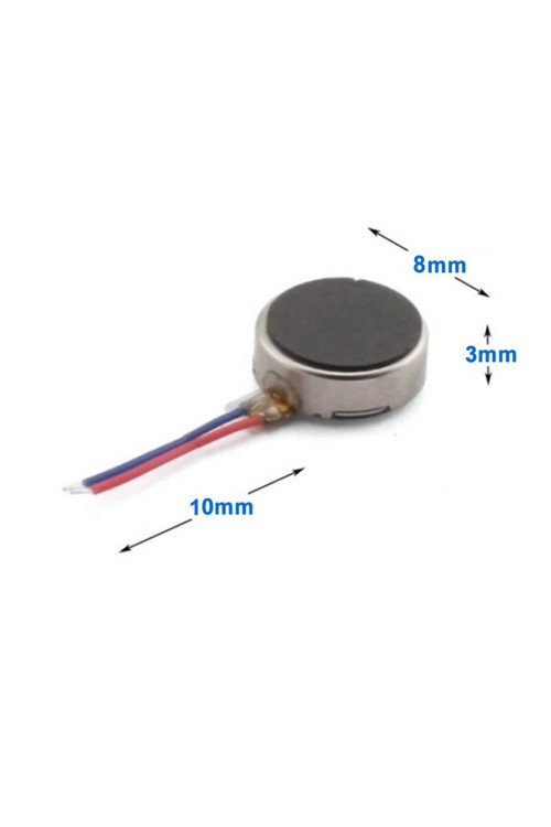 Titreşim Motoru 8Mm 0834 12000 Rpm Dc 2V/5V Küçük Telefon Oyuncak Saat