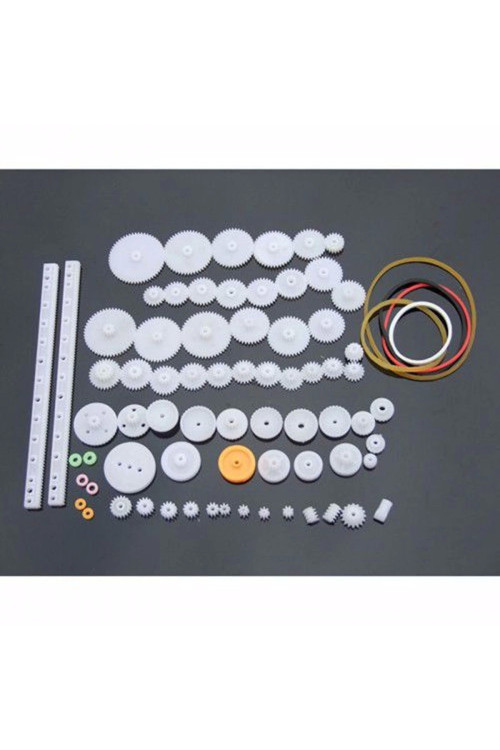75 Parça Plastik Dişli Seti Rc Çark Arduino Oyuncak Robot Araba Gear Dıy Kremayer