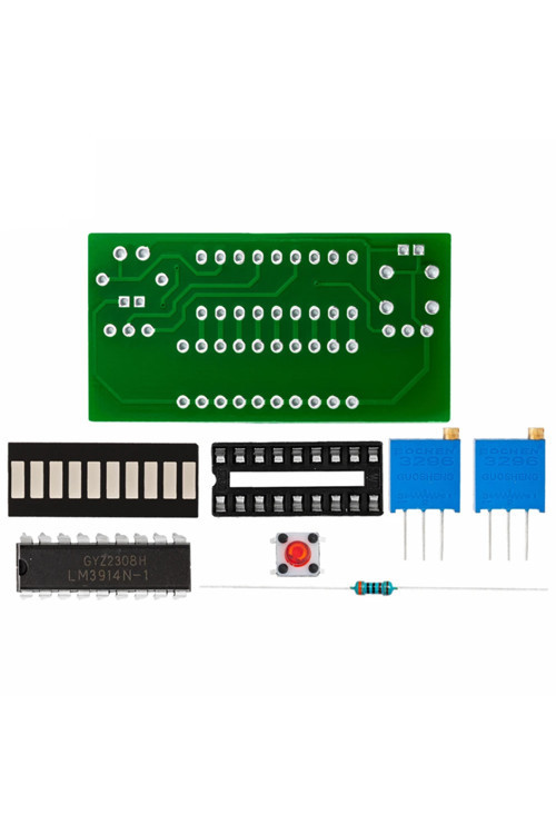 Demonte Lm3914 10 Led 3.7V Lityum 12V Pil Kapasite Gösterge Modül Dıy Led Elektronik Lehimleme